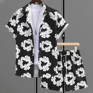 Hot selling men vacation beach shorts set