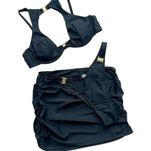 Classy cut-out two piece swimsuit with cover up
