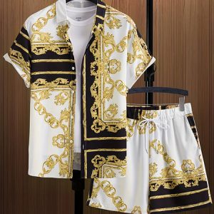 Resort wear Luxury Style Men's Short-sleeved outfit