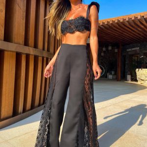 Halle Black Lace Three Piece swimsuit
