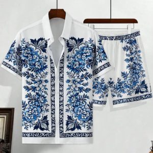 Hawaiian vacation beach men outfit Set