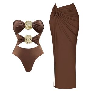 Tiliacay Off Shoulder One Piece Swimsuit